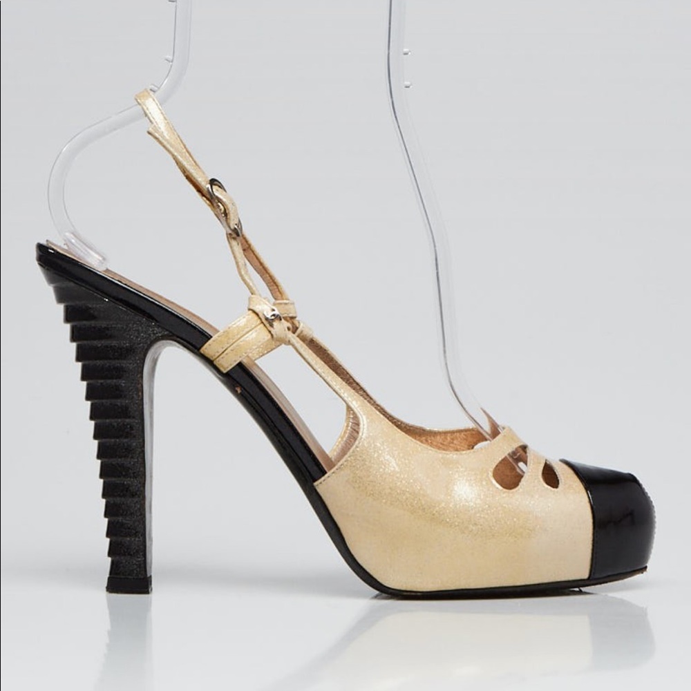 Chanel sling back cap toe Mary Jane